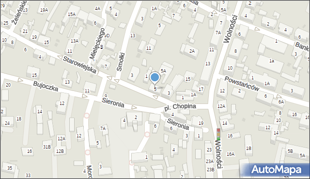 Ruda Śląska, Plac Chopina Fryderyka, 5, mapa Rudy Śląskiej