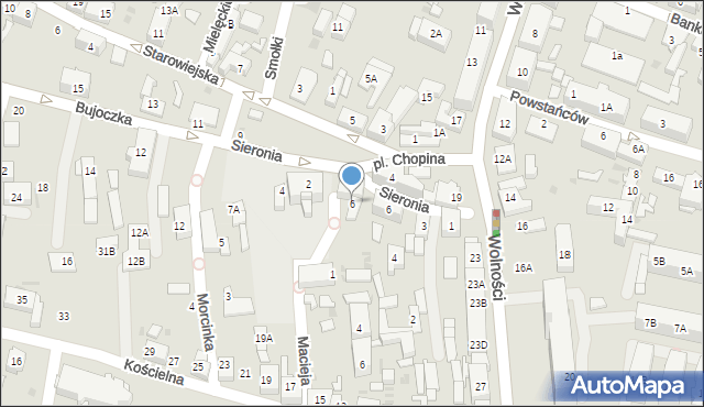 Ruda Śląska, Plac Chopina Fryderyka, 6, mapa Rudy Śląskiej