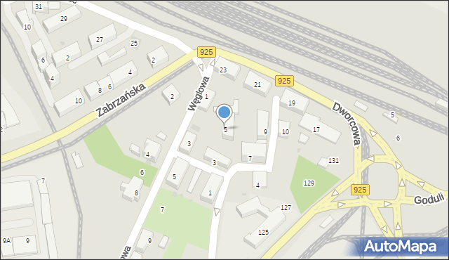 Ruda Śląska, Plac Szkolny, 5, mapa Rudy Śląskiej