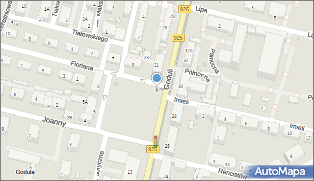 Ruda Śląska, Plac Niepodległości, 9, mapa Rudy Śląskiej