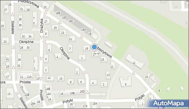 Ruda Śląska, Plebiscytowa, 17, mapa Rudy Śląskiej