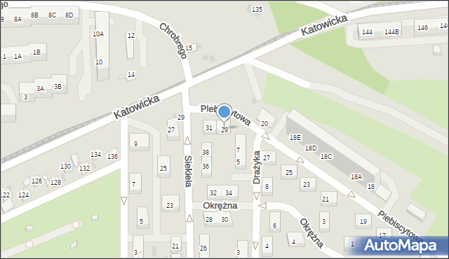 Ruda Śląska, Plebiscytowa, 29, mapa Rudy Śląskiej