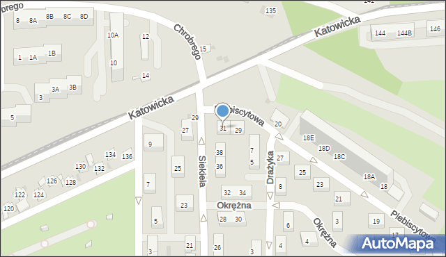 Ruda Śląska, Plebiscytowa, 31, mapa Rudy Śląskiej