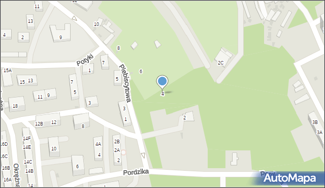 Ruda Śląska, Plebiscytowa, 4, mapa Rudy Śląskiej