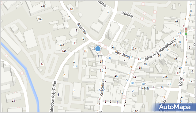 Rybnik, Plac Kościelny, 3, mapa Rybnika