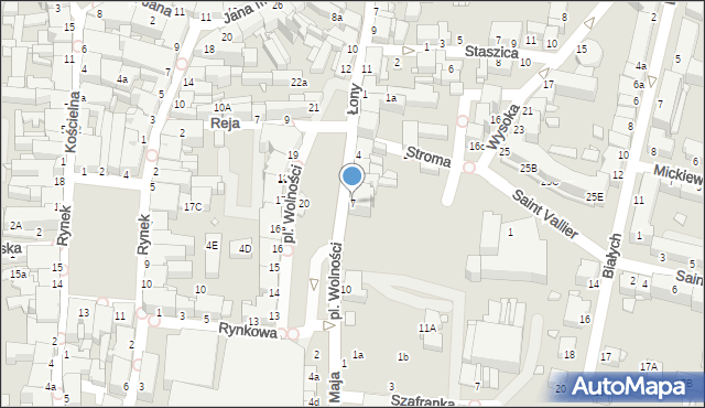 Rybnik, Plac Wolności, 7, mapa Rybnika