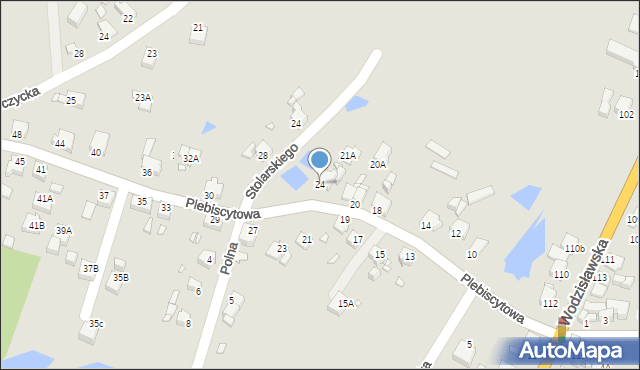 Rybnik, Plebiscytowa, 24, mapa Rybnika