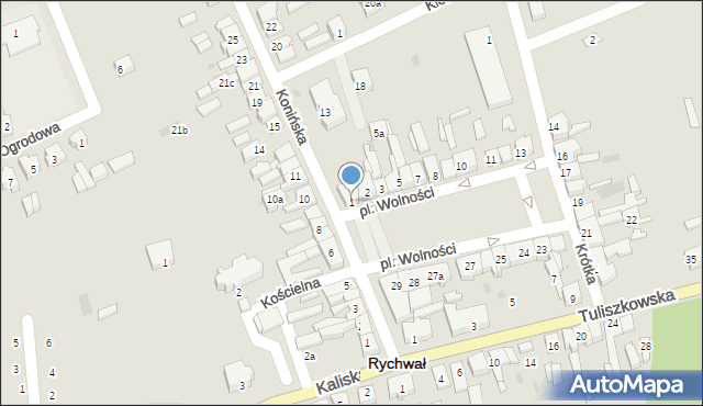 Rychwał, Plac Wolności, 1, mapa Rychwał