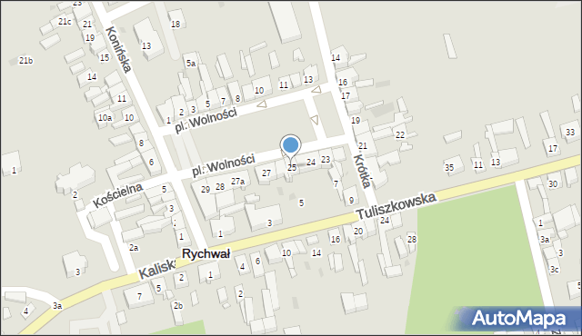 Rychwał, Plac Wolności, 25, mapa Rychwał