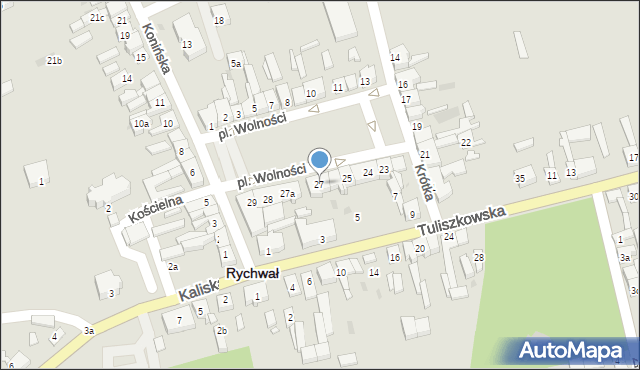 Rychwał, Plac Wolności, 27, mapa Rychwał