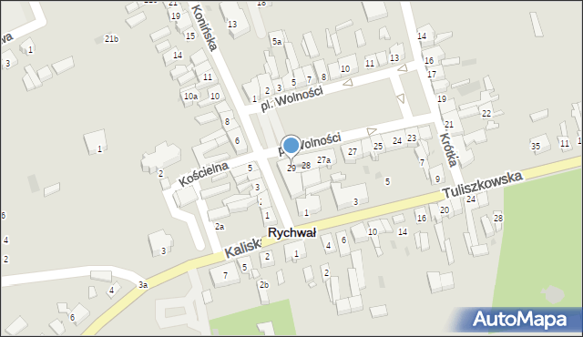 Rychwał, Plac Wolności, 29, mapa Rychwał
