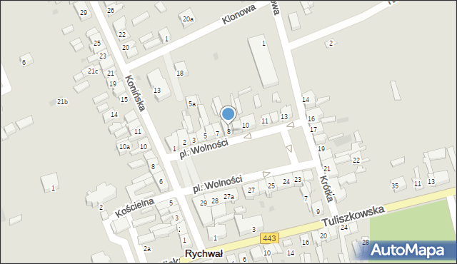 Rychwał, Plac Wolności, 8, mapa Rychwał