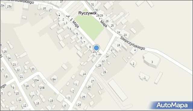 Ryczywół, Plac 1 Maja, 11, mapa Ryczywół