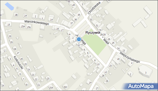 Ryczywół, Plac 1 Maja, 4, mapa Ryczywół