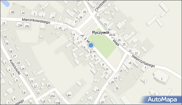 Ryczywół, Plac 1 Maja, 5, mapa Ryczywół