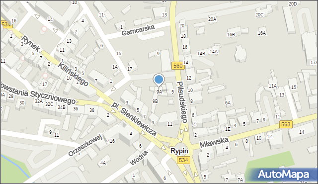 Rypin, Plac Sienkiewicza Henryka, 9A, mapa Rypin
