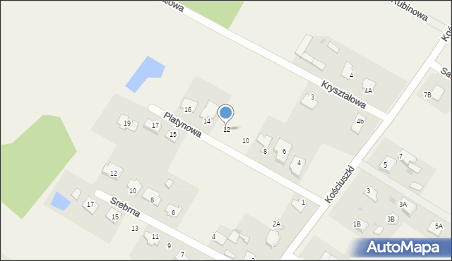 Rzekuń, Platynowa, 12, mapa Rzekuń