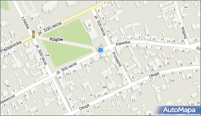 Rzgów, Plac 500-lecia, 13, mapa Rzgów