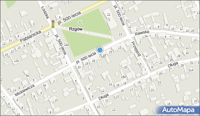 Rzgów, Plac 500-lecia, 17, mapa Rzgów