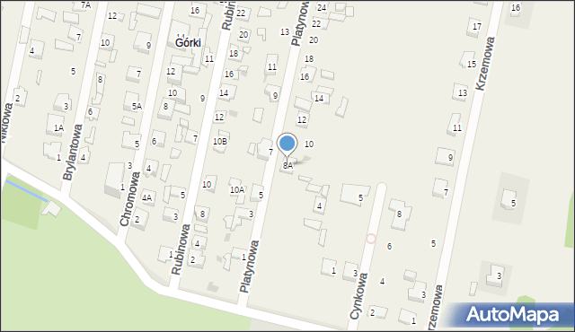 Sadków, Platynowa, 8A, mapa Sadków