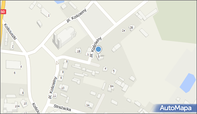Sadowne, Plac Kościelny, 3, mapa Sadowne