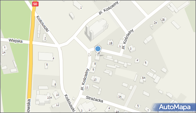 Sadowne, Plac Kościelny, 7, mapa Sadowne