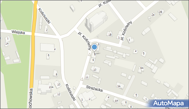 Sadowne, Plac Kościelny, 8, mapa Sadowne