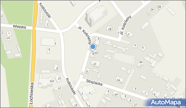 Sadowne, Plac Kościelny, 9, mapa Sadowne