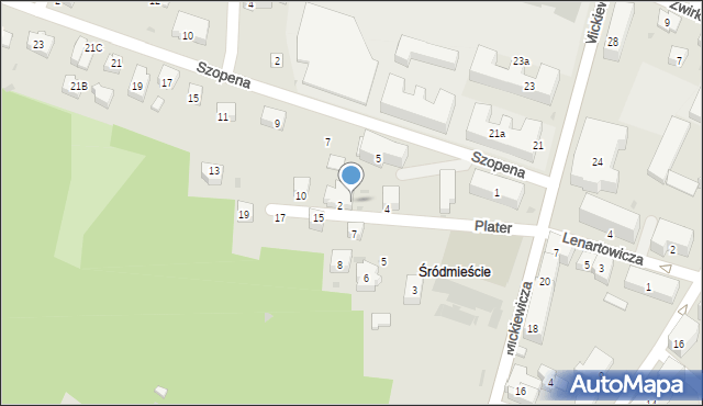 Sanok, Plater Emilii, 2A, mapa Sanok