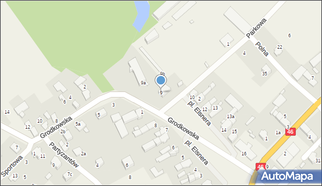 Sidzina, Plac Elsnera, 9, mapa Sidzina
