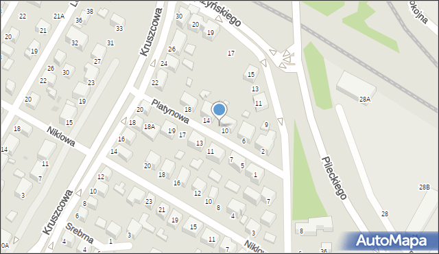 Siedlce, Platynowa, 12, mapa Siedlce