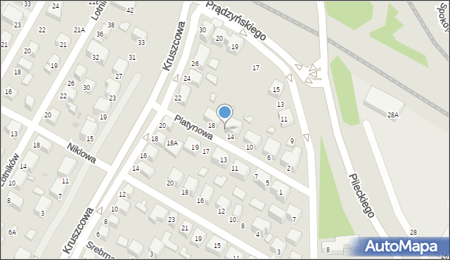 Siedlce, Platynowa, 16, mapa Siedlce