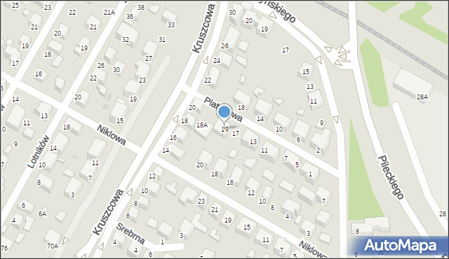 Siedlce, Platynowa, 19, mapa Siedlce