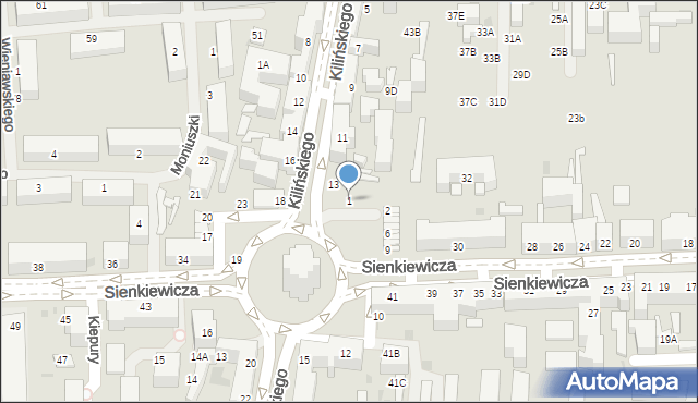 Siedlce, Plac Tysiąclecia, 1, mapa Siedlce