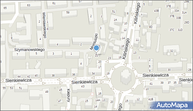 Siedlce, Plac Tysiąclecia, 21, mapa Siedlce