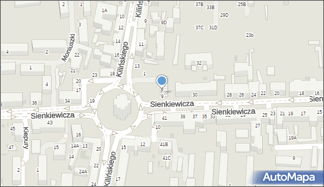 Siedlce, Plac Tysiąclecia, 8, mapa Siedlce