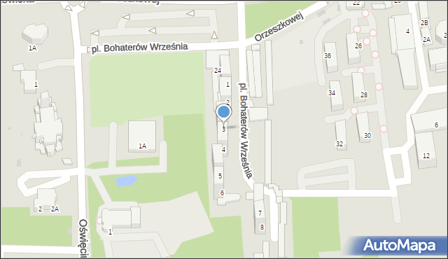 Siemianowice Śląskie, Plac Bohaterów Września, 3, mapa Siemianowice Śląskie