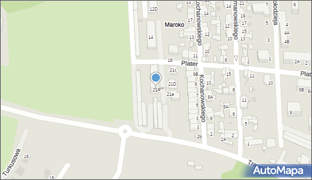 Siemianowice Śląskie, Plater Emilii, 21A, mapa Siemianowice Śląskie