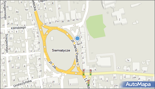 Siemiatycze, Plac Jana Pawła II, 14a, mapa Siemiatycze