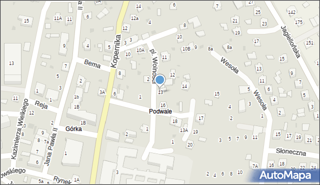 Sieniawa, Plac Wolności, 13, mapa Sieniawa