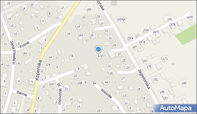 Sieniawa, Plac Wolności, 7, mapa Sieniawa