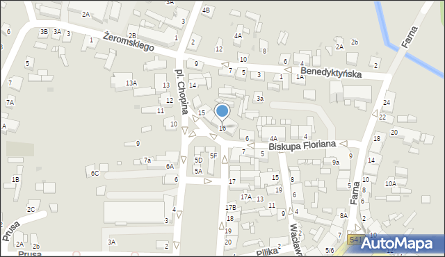 Sierpc, Plac Chopina Fryderyka, 16, mapa Sierpc
