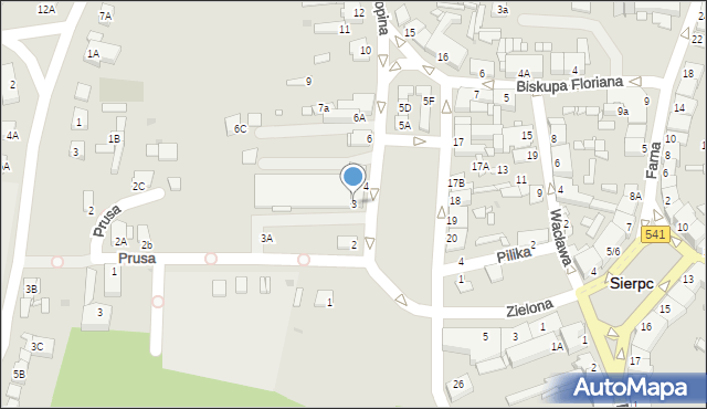 Sierpc, Plac Chopina Fryderyka, 3, mapa Sierpc