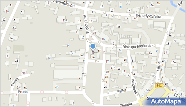 Sierpc, Plac Chopina Fryderyka, 5C, mapa Sierpc