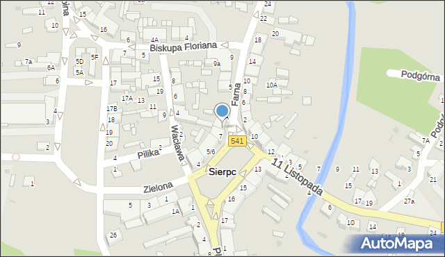 Sierpc, Plac Wyszyńskiego Stefana, ks. kard., 8, mapa Sierpc