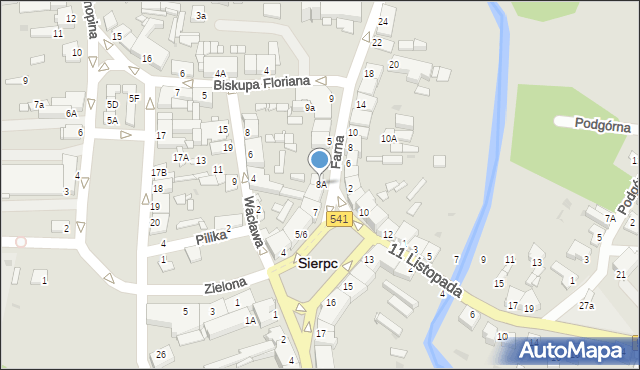 Sierpc, Plac Wyszyńskiego Stefana, ks. kard., 8A, mapa Sierpc