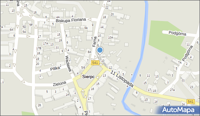 Sierpc, Plac Wyszyńskiego Stefana, ks. kard., 9, mapa Sierpc