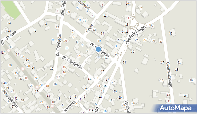 Siewierz, Plac Ogrójecki, 3, mapa Siewierz