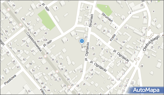 Siewierz, Plac Ogrójecki, 9, mapa Siewierz