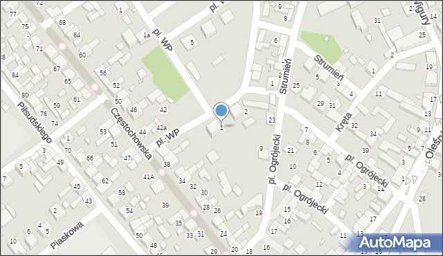 Siewierz, Plac Wojska Polskiego, 1, mapa Siewierz